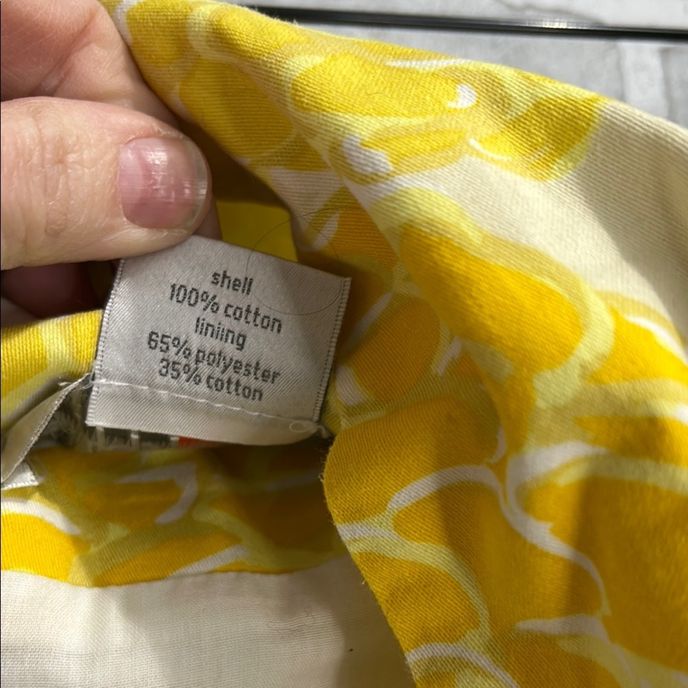 Lesley Evers Yellow and White A-Line Mini Skirt Floral Skirt‎ Women’s Size Small - Picture 8 of 10